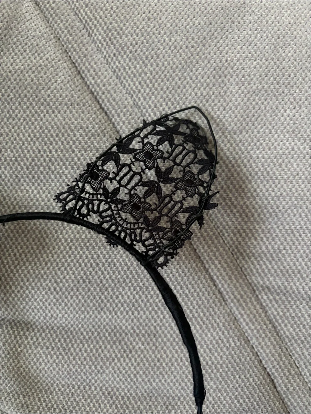 cult gaia Black Lace Cat Ear Headband